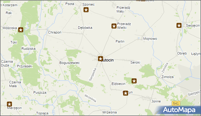 mapa Lutocin, Lutocin na mapie Targeo