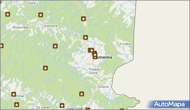 mapa Lutowiska, Lutowiska na mapie Targeo