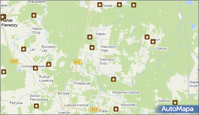 mapa Macoszyn Duży, Macoszyn Duży na mapie Targeo