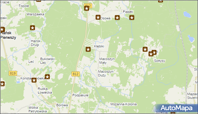 mapa Macoszyn Mały, Macoszyn Mały na mapie Targeo