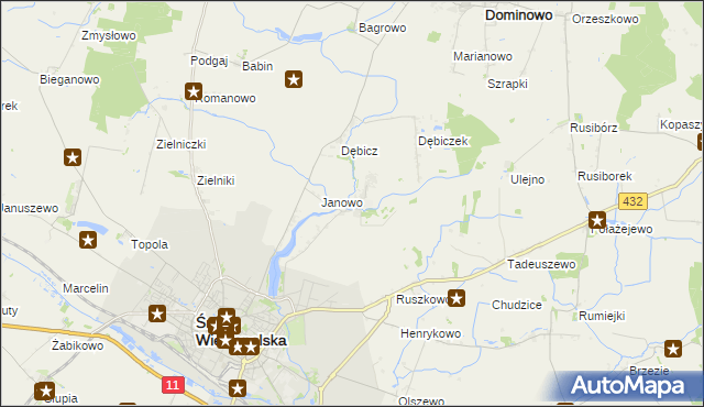 mapa Mączniki gmina Środa Wielkopolska, Mączniki gmina Środa Wielkopolska na mapie Targeo