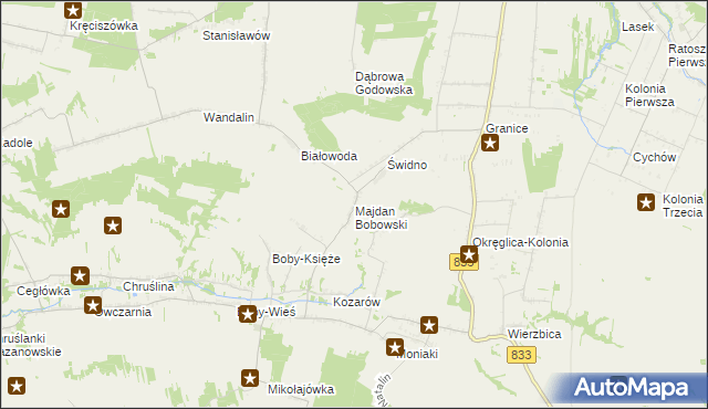 mapa Majdan Bobowski, Majdan Bobowski na mapie Targeo