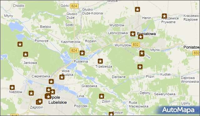mapa Majdan Trzebieski, Majdan Trzebieski na mapie Targeo
