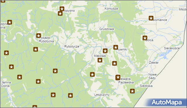 mapa Makowa, Makowa na mapie Targeo