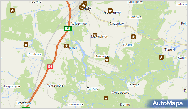 mapa Makowice gmina Płoty, Makowice gmina Płoty na mapie Targeo