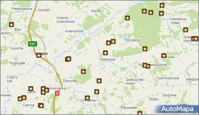 mapa Małowista, Małowista na mapie Targeo
