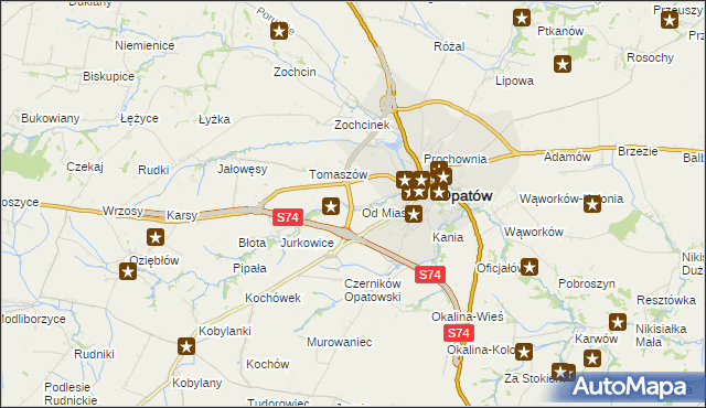 mapa Marcinkowice gmina Opatów, Marcinkowice gmina Opatów na mapie Targeo