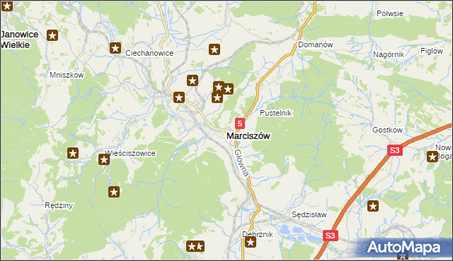mapa Marciszów, Marciszów na mapie Targeo