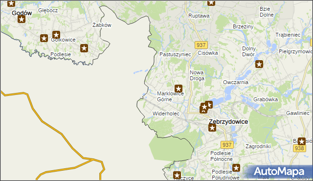 mapa Marklowice Górne, Marklowice Górne na mapie Targeo