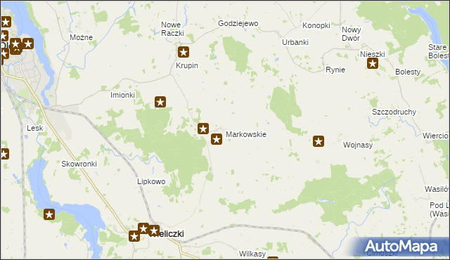 mapa Markowskie, Markowskie na mapie Targeo