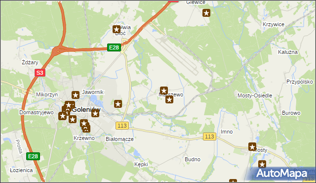 mapa Marszewo gmina Goleniów, Marszewo gmina Goleniów na mapie Targeo
