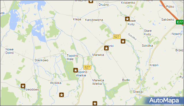 mapa Marwica, Marwica na mapie Targeo