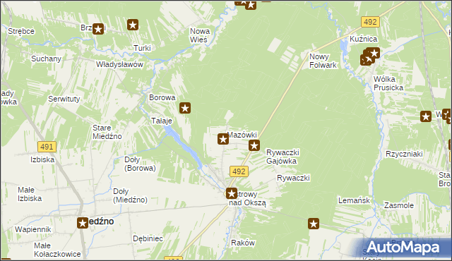 mapa Mazówki, Mazówki na mapie Targeo