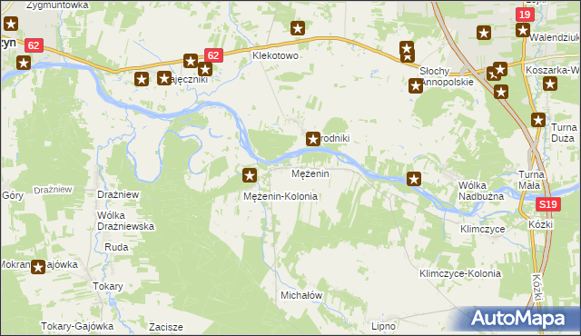 mapa Mężenin gmina Platerów, Mężenin gmina Platerów na mapie Targeo