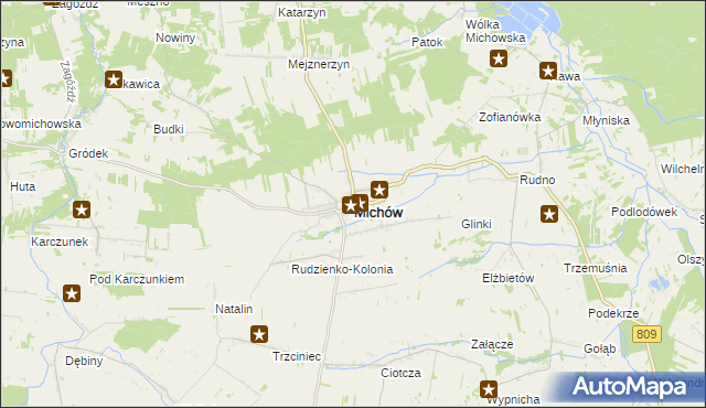 mapa Michów powiat lubartowski, Michów powiat lubartowski na mapie Targeo