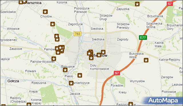 mapa Miechów, Miechów na mapie Targeo