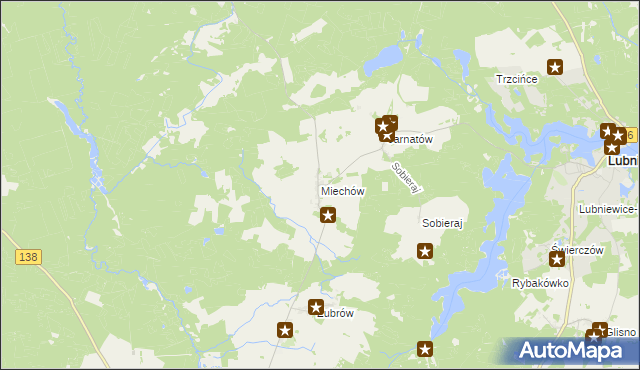 mapa Miechów gmina Sulęcin, Miechów gmina Sulęcin na mapie Targeo