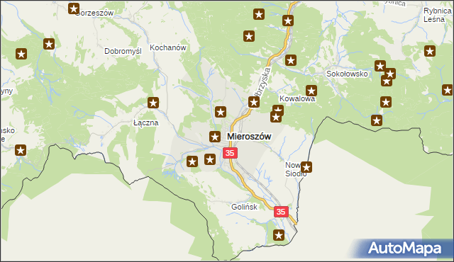 mapa Mieroszów, Mieroszów na mapie Targeo