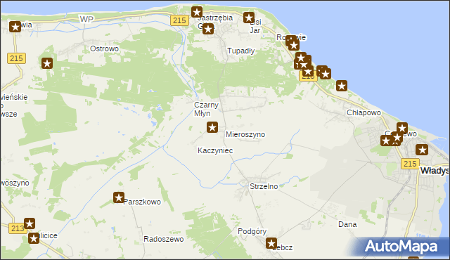 mapa Mieroszyno, Mieroszyno na mapie Targeo