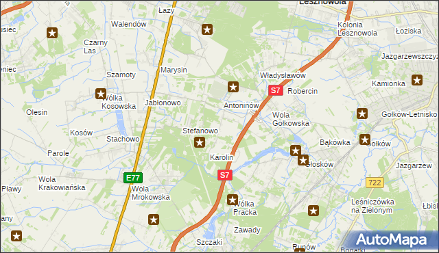 mapa Mieszkowo gmina Piaseczno, Mieszkowo gmina Piaseczno na mapie Targeo