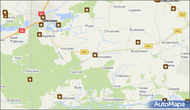 mapa Mikuszewo, Mikuszewo na mapie Targeo