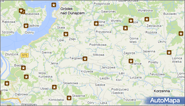 mapa Miłkowa, Miłkowa na mapie Targeo