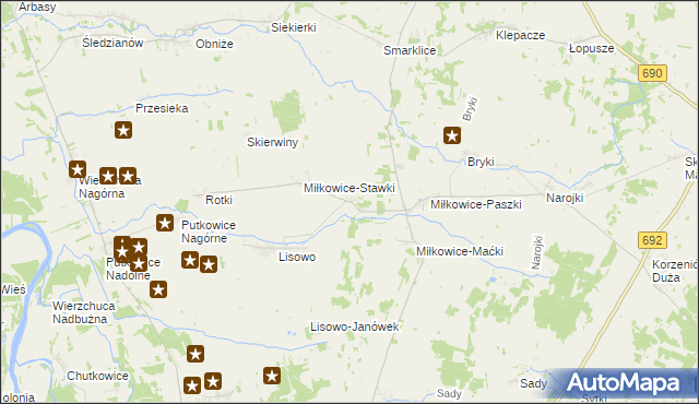 mapa Miłkowice-Janki, Miłkowice-Janki na mapie Targeo