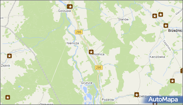 mapa Miodnica, Miodnica na mapie Targeo
