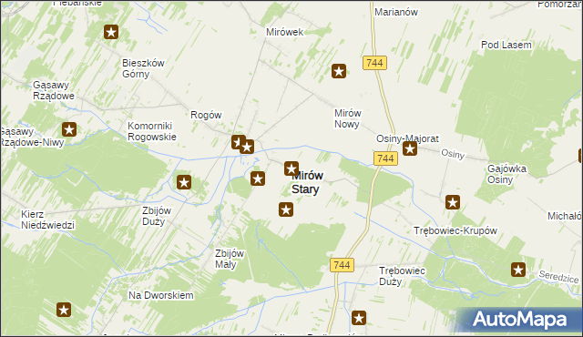 mapa Mirów Stary, Mirów Stary na mapie Targeo