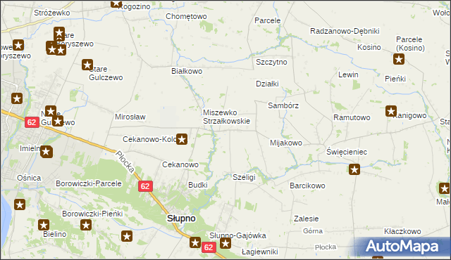 mapa Miszewko-Stefany, Miszewko-Stefany na mapie Targeo