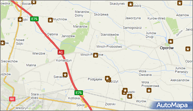mapa Mnich-Ośrodek, Mnich-Ośrodek na mapie Targeo