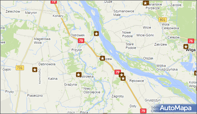 mapa Mniszew gmina Magnuszew, Mniszew gmina Magnuszew na mapie Targeo