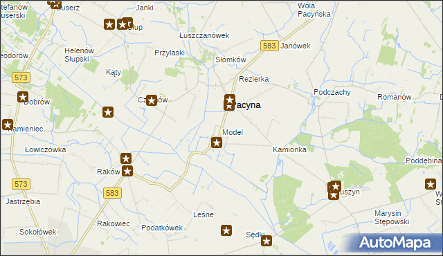 mapa Model, Model na mapie Targeo