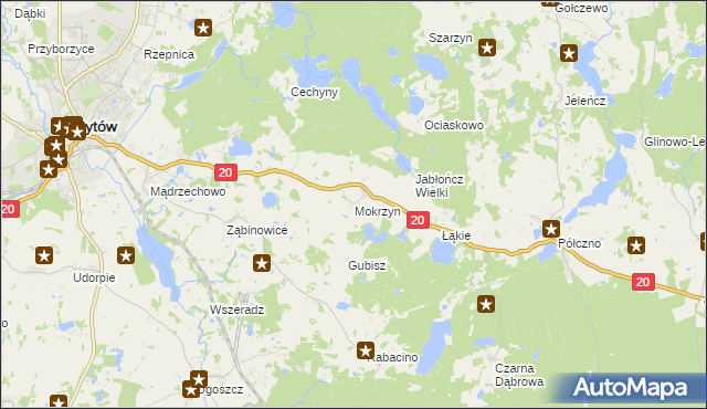 mapa Mokrzyn, Mokrzyn na mapie Targeo
