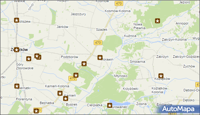 mapa Morawin gmina Ceków-Kolonia, Morawin gmina Ceków-Kolonia na mapie Targeo