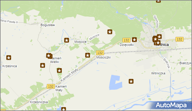 mapa Mościczki, Mościczki na mapie Targeo