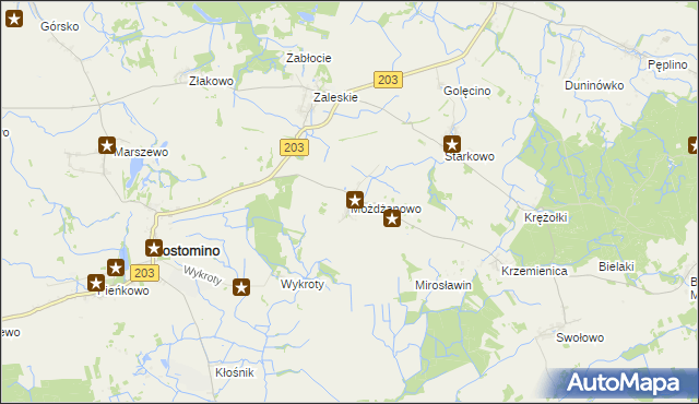 mapa Możdżanowo, Możdżanowo na mapie Targeo