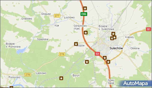 mapa Mozów, Mozów na mapie Targeo
