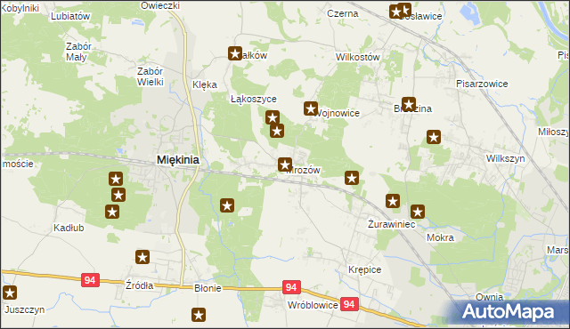 mapa Mrozów, Mrozów na mapie Targeo