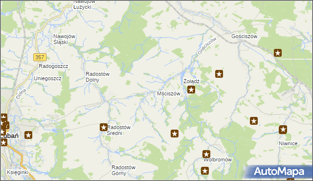mapa Mściszów, Mściszów na mapie Targeo