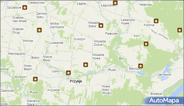 mapa Mszadla Nowa, Mszadla Nowa na mapie Targeo
