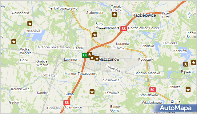mapa Mszczonów, Mszczonów na mapie Targeo