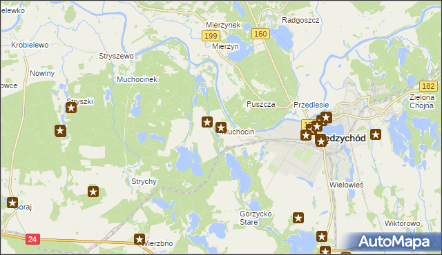 mapa Muchocin, Muchocin na mapie Targeo