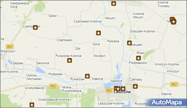 mapa Muratyn, Muratyn na mapie Targeo