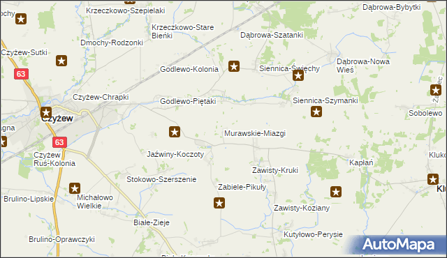 mapa Murawskie-Miazgi, Murawskie-Miazgi na mapie Targeo