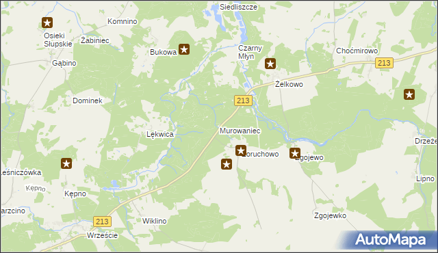 mapa Murowaniec gmina Główczyce, Murowaniec gmina Główczyce na mapie Targeo