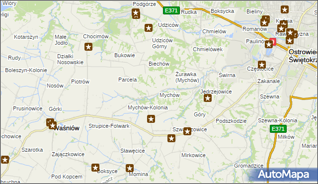 mapa Mychów, Mychów na mapie Targeo