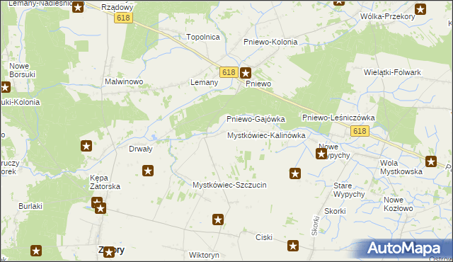 mapa Mystkówiec-Kalinówka, Mystkówiec-Kalinówka na mapie Targeo