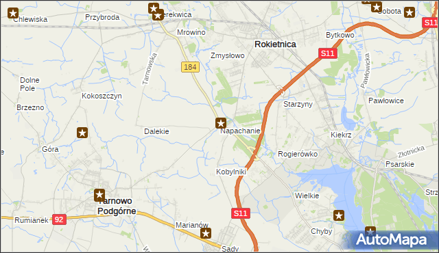 mapa Napachanie, Napachanie na mapie Targeo