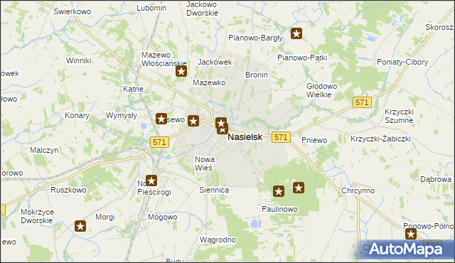 mapa Nasielsk, Nasielsk na mapie Targeo